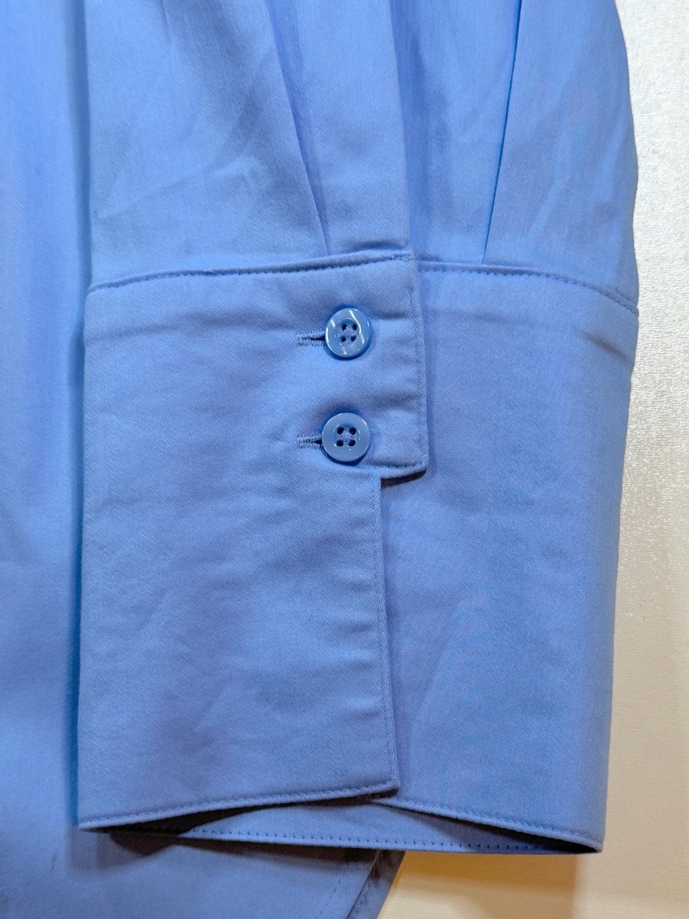 Chico's NO IRON Chic Stretch Shirt Top Blue Button Up 3/4 Sleeve Sz 0 S 4 NWT - Picture 7 of 12